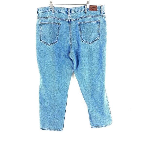 L.L. Bean Relaxed Fit Light Wash Blue High Rise Denim Jeans 42/30 - Picture 2 of 8